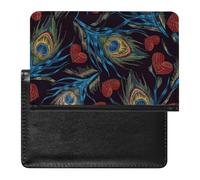 FENAC Passport Holder Peacock Feather Passport Cover Case Waterproof Travel Wallet for Women Men