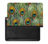 FENAC Passport Holder Peacock Feather Passport Cover Case Waterproof Travel Wallet for Women Men