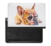FENAC Passport Holder Pug Dog Color Passport Wallet Pu Leather Passport Cover for Women Men
