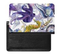 FENAC Passport Holder Seahorse Octopus Passport Cover Case Waterproof Travel Wallet for Women Men