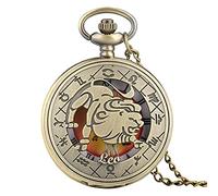 FENALNFS Pocket Watch,Pocket Clock, Retro Zodiac Pattern Pocket Watch Necklace Chain Copper Twelve Constellation Pendant Clock-Leo (Color : Leo)