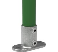 Fenau floor flange (oval / rigid); dimensions: Diameter: 26.9 mm / ¾ inch wall flange, ceiling flange, pipe connector support, hot dip galvanised, malleable iron (including cutting screws)