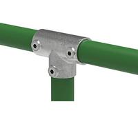 Fenau | T-Connector/T-Piece, Pipe Connector/Fitting, Long, 90°, Ø 48.3 mm, malleable cast Iron, hot-dip galvanised, incl. Screws