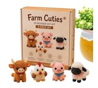 Fenayuu 3D Pearl Animals Craft Set, 3D Animal Art Projects Craft Set, Bead Craft Kit - For Hobby Crafts, Enthusiasts, Adults, Men, Women, Teenagers, Girls and Beginners