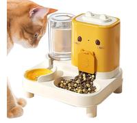 Fenayuu Automatic Cat Feeder, 2-in-1 Automatic Pet Feeder, Removable Drinking Bowl for Dogs Cats On the Go at Home