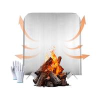 Fenayuu Back wall for the fireplace, metal panel with feet, stainless steel back panel for the fireplace, suitable for dining room, living room, study, cafe, apartment as well as holiday home