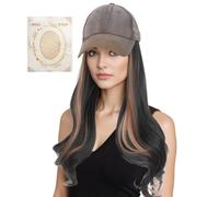Fenayuu Baseball Cap Wig - Baseball Cap with Attached Hair | Trendy Hairpiece for City Walks Stage Performance Dating Travel Shopping Outdoor Activities Holiday