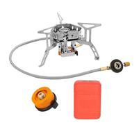 Fenayuu Camping Stove | Backpacking Stove with Piezo Ignition and Cartridge Adapter - 2800 Watt Foldable Outdoor Kitchen for Barbecues Trekking Mountain Hiking Camping Adventure