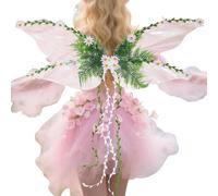 Fenayuu Children's Wings, Transforming Butterfly Wings with 3D Flowers and Leaves, Creative Costume Accessories, Fancy Dress Outfit for Girls, Children, Festival Accessory