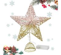 Fenayuu Christmas Tree Star Lace, Illuminated 9.8 Inch Pentagram Tree Decoration | Home Party Table Decoration | For Christmas Indoor Light Studio Children's Room Home Door Living Room Party