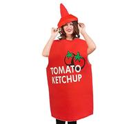 Fenayuu Ketchup Costume,Halloween Condiment Costume | Sauce Bottle Shape Lightweight Comfortable Creative Clothing for Festival Activities Stage Performances