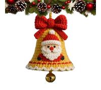 Fenayuu Knitted Ornaments for Christmas Tree, Santa Tree Wreath, Bell Pendant, Craft, Crochet Decoration Pendant, Christmas Bauble for Winter Party, Door, Craft Lovers, Seasonal Festivals