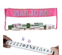 Fenayuu Mahjong Bags for Tokens, Large Mahjong Accessory Bag with Zip - Transparent Protective Container for Game Evening Adults Travel Parties