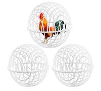Fenayuu Outdoor Chicken Cage, Rolling Round Cage, Pack of 3 Mobile Round Cage for Chickens, Chicken Cage Made of Mesh for Use in the Garden Outdoor for Rabbits, Ducks, Chickens