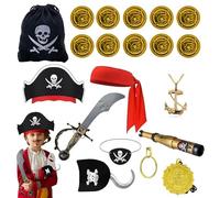 Fenayuu Pirate costume accessories for children and Halloween fancy dress accessories, creative pirate costume accessory for children for fancy dress parties and theatre performances