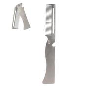 Fenayuu Pocket Beard Comb, Folding Comb, Stainless Steel Styling Comb, Portable Pocket Hair Brush, Hair Bread, Moustache Care Styling Tool for Men