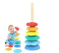 Fenayuu Ring Stacking Toy Rotating Ring Tower Baby Toy, Blocks Sensory Play Tower Activity Cube for Sorting Development Fine Motor Skills Girl Boy