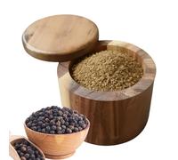 Fenayuu Salt container with twist lid for keeping fresh, storage for sea salt and sugar, for spices, pepper, sugar, cooking, meals, home, farm