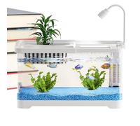 Fenayuu Small Aquarium - Betta Landscape Aquarium Complete Set, Clear Landscape Basin for , Snails, Turtles, Pet Lovers, Beginners, Desk, Home