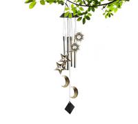 Fenayuu Solar Powered Wind Chimes - Light up Wind Chimes for Outside - Yard Art Lawn Ornaments, Moon Star Ambient Lighting for Garden Patio Window Outdoor Decorations