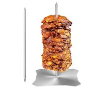 Fenayuu Vertical Skewers for Grilling - Stainless Steel Vertical Meat Spit Stand for Barbecue Grill - Barbecue Meat Stand for Oven Tacos Chicken Outdoor Camping Kebab Shawarm