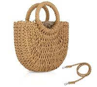 FENBEN Women Summer Beach Straw Braided Shoulder Bag Brown (Brown) One Size, brown, One Size
