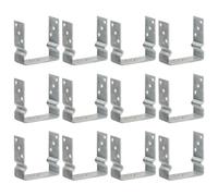 Fence Anchor Set U-Shaped Silver 14x6x15cm Hot-Dip Galvanised Steel 6pc PreDrill