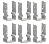 Fence Anchor Silver 8x6x15cm Hot-Dip Galvanised Steel U-Shaped Durable 6pcs Set