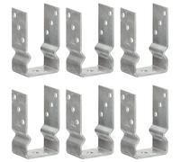 Fence Anchors U-Shaped Silver 8x6x15cm Hot-Dip Galvanised Steel 12pc Ground Set