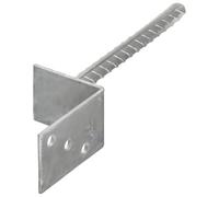 Fence Anchors, Pack of 12, Silver, Galvanised Steel, 8 x 6 x 30 cm, L-shaped Post Anchors with Pre-Drilled Holes for Garden Fences, Privacy Screen, Gazebo, Patio and Camping Attachment