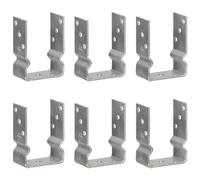 Fence Anchors U-Shaped 6pc Silver 10x6x15cm Hot-dip Galvanised Steel Garden Post