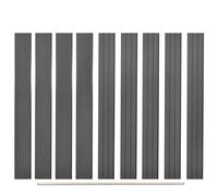 Fence boards 9pc Grey WPC 170x20.3cm 2cm with Aluminium Top Profile DurableGate