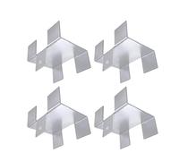 Fence Brackets - 4-Piece Gravel Slab Fixing Clip, Metal No-Drill Anti Rattle Hardware | 4-Piece Fence Gravel Board Clips | for Outdoor Garden Yard Patio Porch Pergola Gazebo Deck Gate Concrete Tile