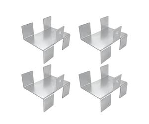 Fence Brackets - Metal No Drill Anti Rattle Hardware, 4 Piece Gravel Board Clip Set, Heavy Duty Fence Panel Support System | Outdoor Use for Garden Yard Patio Porch Gazebo Deck Gate