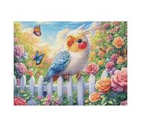 Fence Couple Parrot 500 Piece Jigsaw Puzzle for All Ages Idea Dad Hobby Smooth Edges Stress Relief Home Decor 500 PCS