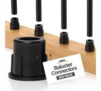 FENCE & DECK RITE Baluster Connectors for 3/4" Metal Balusters, Made with Black Polypropylene 3/4" Baluster connectors for Stairs & Decks Durable Stair Baluster Shoe (Pack of 500)