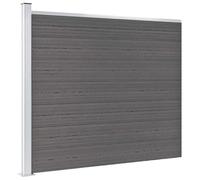 Fence Element WPC 175 x 146 cm Grey, Robust Privacy Screen for the Garden, Wood-Plastic Composite, Durable Outdoor Privacy Screen