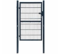 Fence Gate 106x230cm Anthracite Grey Steel Powder-Coated 2D Mesh Lock incl2keys