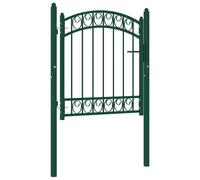 (green, 100 x 100 cm) vidaXL Fence Gate with Arched Top Steel Entrance Gate Green/Black Multi Sizes