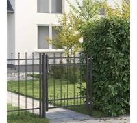 Fence Gate Black 100x100 cm Steel Powder-Coated Lockable Anti-Climb for gardens