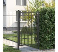 Fence Gate Black Steel 100x150cm Powder-Coated Lockable Anti-Climb for Gardens