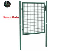 Fence Gate Garden Gate Outdoor Entrance Fencing Panels Steel Green vidaXL