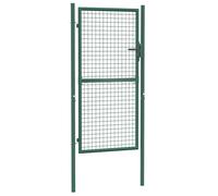 vidaXL Fence Gate Steel 100x175 cm Green