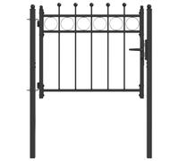 Fence Gate Black Metal 131x104cm Powder-Coated Lockable Anti-Climb Garden Secure