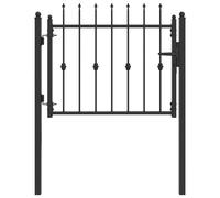 Fence Gate HORST Black Metal Outdoor Barrier Security Perimeter Modern vidaXL