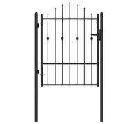 Fence Gate HORST Black Metal Outdoor Barrier Security Perimeter Modern vidaXL