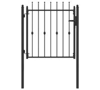 Fence Gate HORST Black Metal Outdoor Barrier Security Perimeter Modern vidaXL