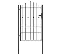 vidaXL Horst Fence Gate, 100 x 150 cm, Metal, Black, Lockable, Garden Gate, Modern Metal, Sturdy Fence, Weatherproof, Chic Protection, Entrance Area