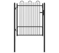 Fence Gate HORST Black Metal Security Accessory Outdoor Barrier Secure vidaXL