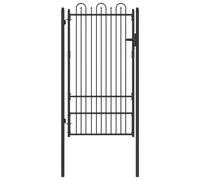 Fence Gate HORST Black Metal Security Accessory Outdoor Barrier Secure vidaXL